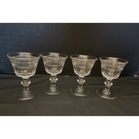 Waterford Collection by Duncan Miller Footed Liquior Cocktail Glasses Set of 4 - Picture 1 of 9